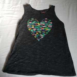 Girls Cat & Jack Grey heart tank top 10/12